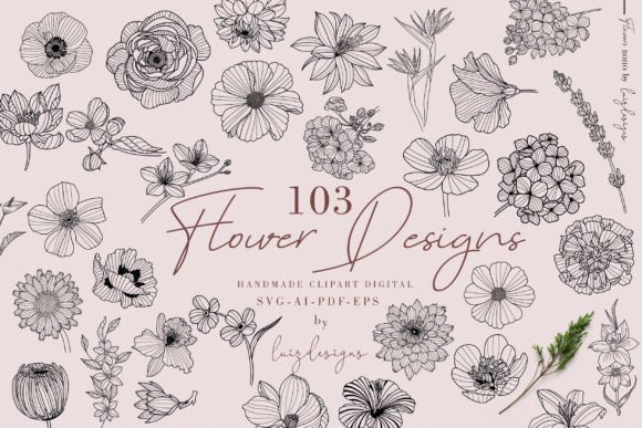 Download 103 Botanical Svg Clipart Wildflower Svg - Flower Collection