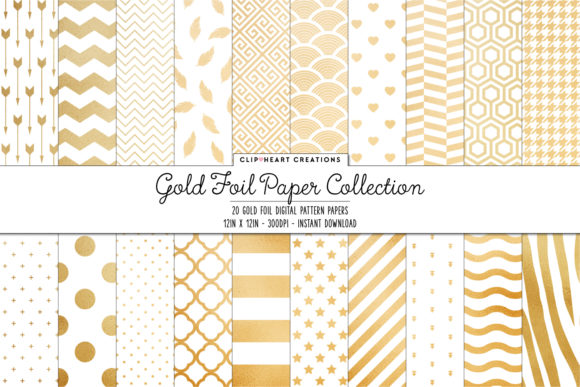 Download Gold Foil Pattern Papers - Foil Collection