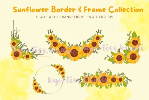 Download Sunflower Border and Frame Collection - Flower Collection
