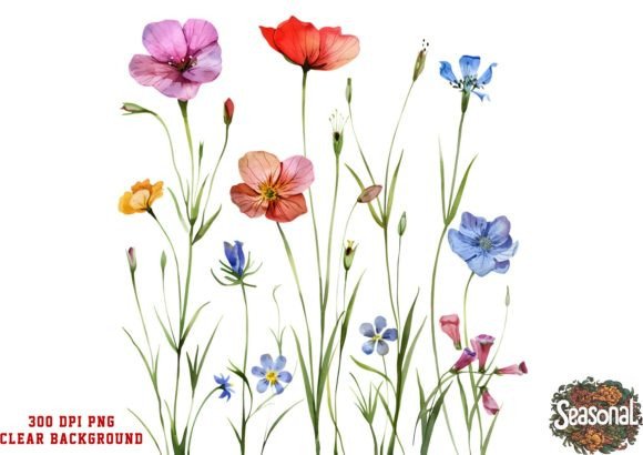 Download Watercolor Floral Border PNG. Wildflower - Flower Collection