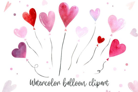 Download Watercolor Hearts Balloons Clipart - Balloon Collection