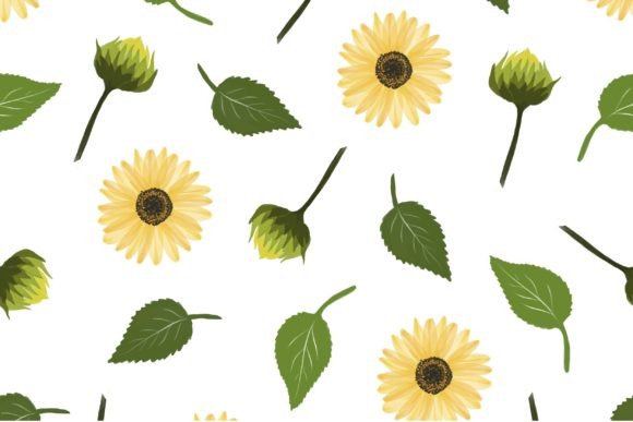 Download Sunflower Seamless Pattern for Fabric - Premium Resources