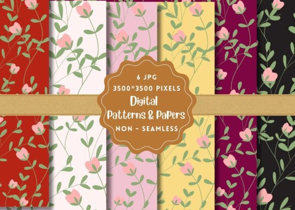 Download Flower Plant Digital Paper Patterns - Flower Collection