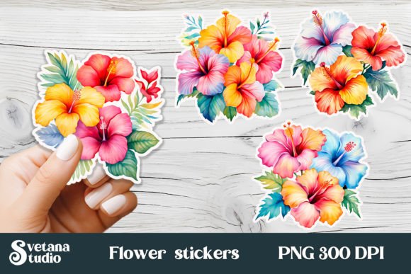 Download Tropical Flower Printable Stickers - Flower Collection