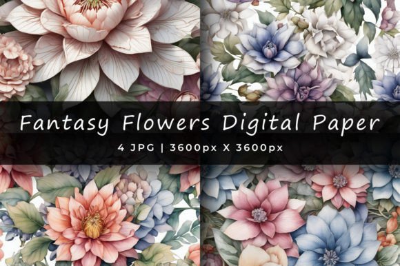 Download Fantasy Flowers Digital Papers - Flower Collection