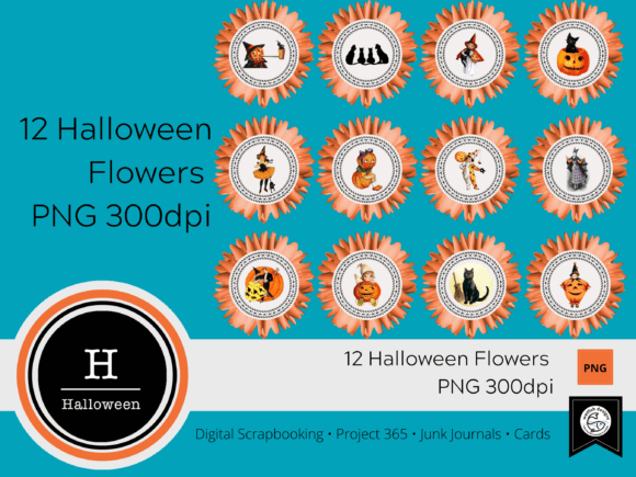 Download Digital Halloween Flowers No. 3 - Flower Collection