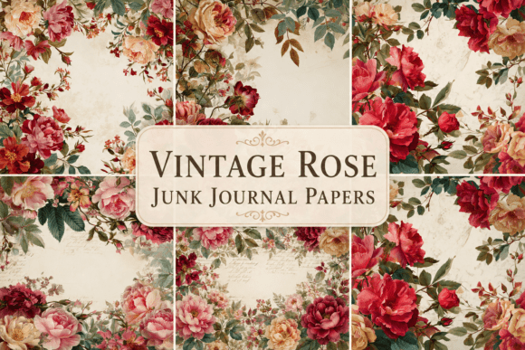 Download Vintage Rose Junk Journal Papers - Journal papers Collection