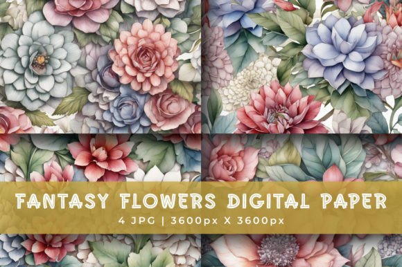 Download Fantasy Flowers Digital Papers - Flower Collection