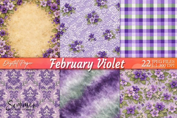 Download February Violet Birth Flower Paper Set - Flower Collection