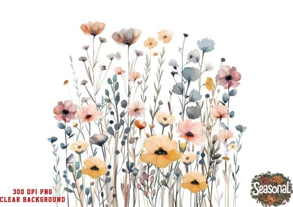 Download Watercolor Floral Border PNG. Wildflower - Flower Collection